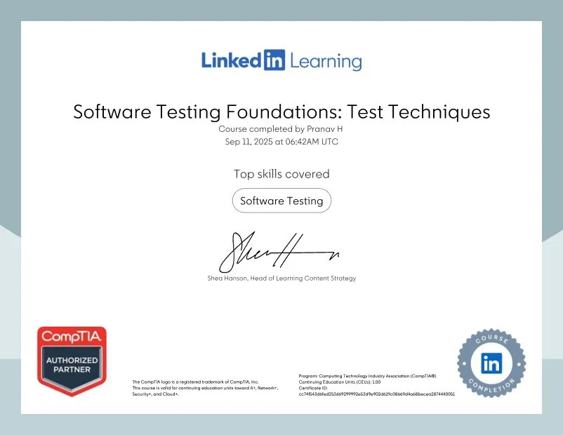Software Testing Foundations: Test Techniques - CompTIA